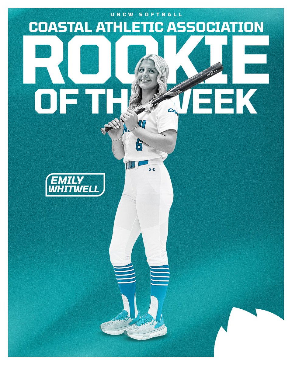 UNCWsoftball's tweet photo. Your CAA Rookie of the week is Emily Whitwell 🙌

#SeahawkSoftball | #Team42 https://t.co/gKmA2eVqLF