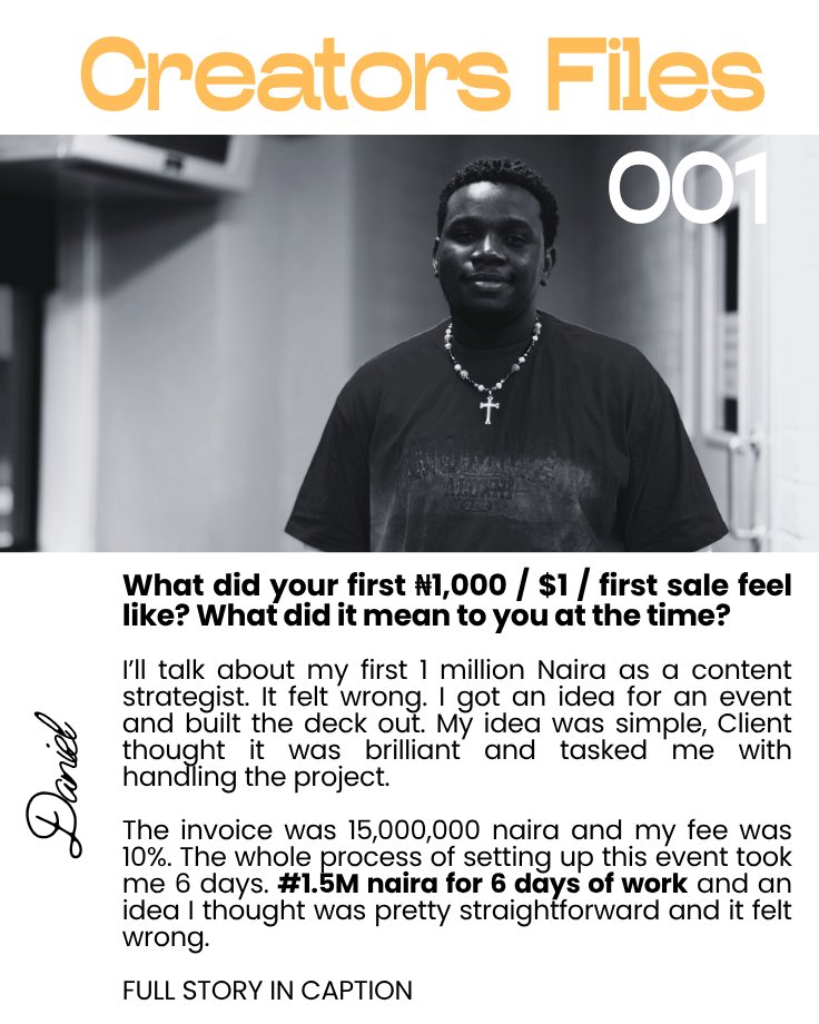 The first story from THE CREATORS FILES is here 😮‍💨🫰🏾!!! Read as shared ...