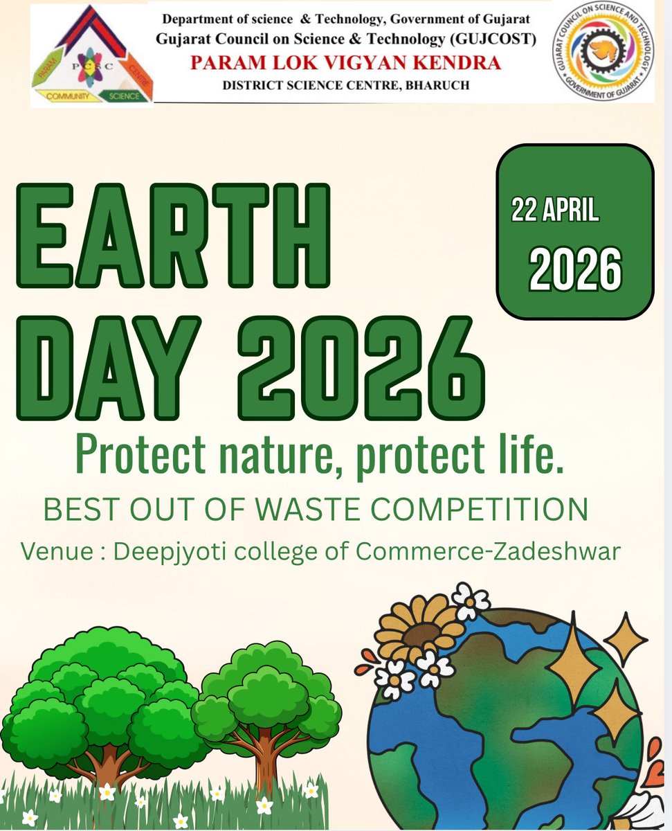 paramcscbharuch's tweet image. “Small actions = Big impact 🌿
Plant a tree, save water, reduce waste.
Every step counts this #EarthDay 🌍  @infogujcost ⁦@narottamsahoo⁩ ⁦@InfoBharuchgog⁩ ⁦@vandegujarat16⁩ ⁦@InfoGujarat⁩