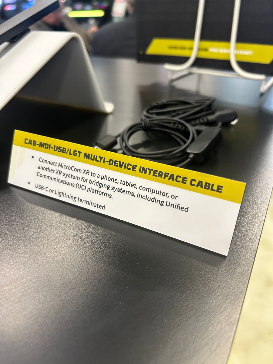 4Pliant's tweet photo. NAB day 2 is open! Our team is ready to show you how to connect MicroCom XR systems via a phone with our new multi-device interface cable. Stop by booth C5535 to see it and more! #NABshow #WirelessIntercom #MicroComXR https://t.co/gwBKq3w9DL