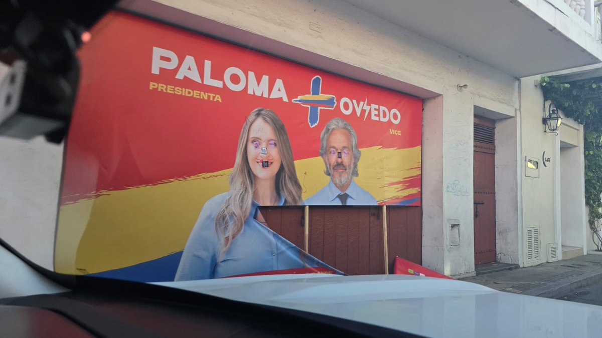 kikecabralesCD's tweet photo. Luego de la inauguración de nuestra sede de campaña en Cartagena con @PalomaValenciaL y @JDOviedoAr, fue vandalizada, seguramente por simpatizantes de Iván Cepeda y de Gustavo Petro; no nos van a intimidar ni a callar. Este proyecto sigue firme por la seguridad y el futuro de Colombia. 

El 7 de agosto se le acaba la fiesta a los criminales. Bolívar está con Paloma.