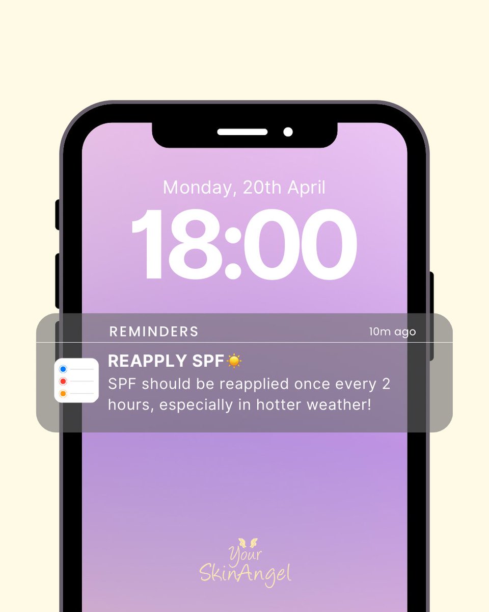 As the weather gets warmer, don’t forget that your SPF should be reapplied once every 2 hours to make sure you stay protected 🌸

Your SkinAngel💜

#yourskinangel #skineducation #selfcare #loveyourself #teenskincare