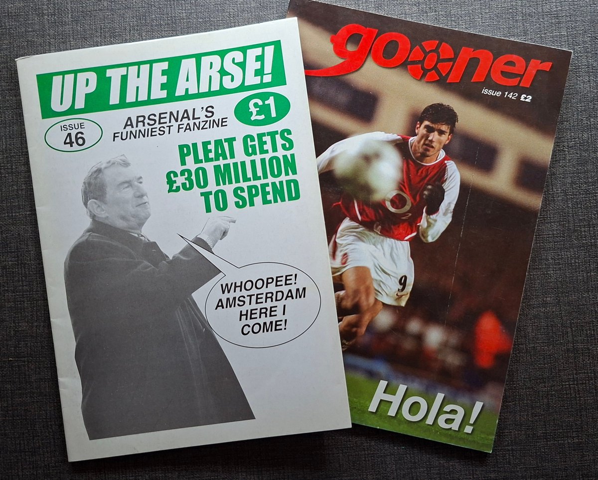 ArchiefHees's tweet image. Nieuwe aanwinst: als bijvangst 2 oude Arsenal fanzines, voor bij hun broertjes die ik ooit eens in de UK tegenkwam #archief #voetbal