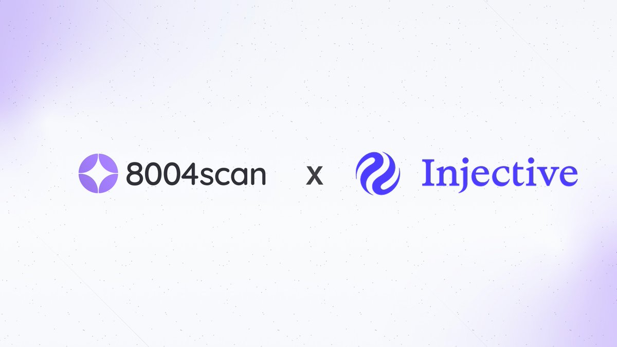 Injective, the L1 for agentic finance, is officially live on 8004scan.

Every AI agent on <a href="/injective/">Injective 🥷</a> is now verifiable on-chain. ERC-8004 identity and reputation for every agent on Injective.

Explore, interact, and rate 8004 agents built on Injective with 8004scan.io