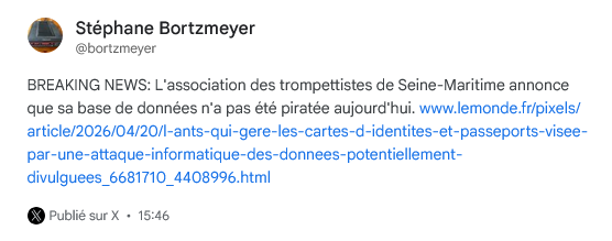 BenArakTrip's tweet image. #alerte #ANTS #fuitededonnees