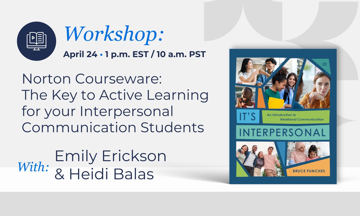 NortonHistory's tweet photo. It's Interpersonal's second edition is here to help you! Let us show you how to use it!

Register for this Friday's webinar to learn about the resources available to liven up your classroom. We're here to walk you through it all! https://t.co/irhYKBT7Xf https://t.co/lMNzYw36Dk