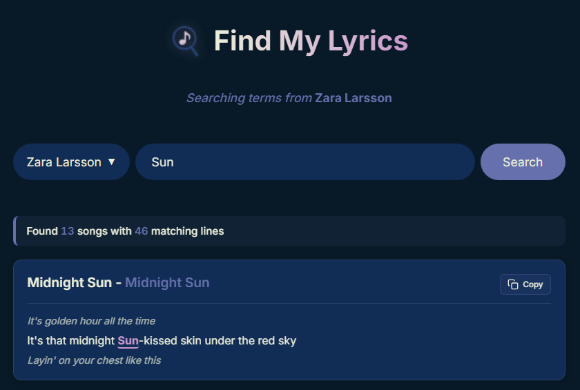FindMyLyrics's tweet photo. FEELS LIKE EURO SUMMER!

Zara Larsson finalmente adicionada ao Find My Lyrics! Todos as músicas, singles, EPs, colaborações e até mesmo músicas descartadas podem ser encontradas no site! 

🎮 Habilitada também para o jogo "Guess My Lyrics". https://t.co/iPguerSaD1