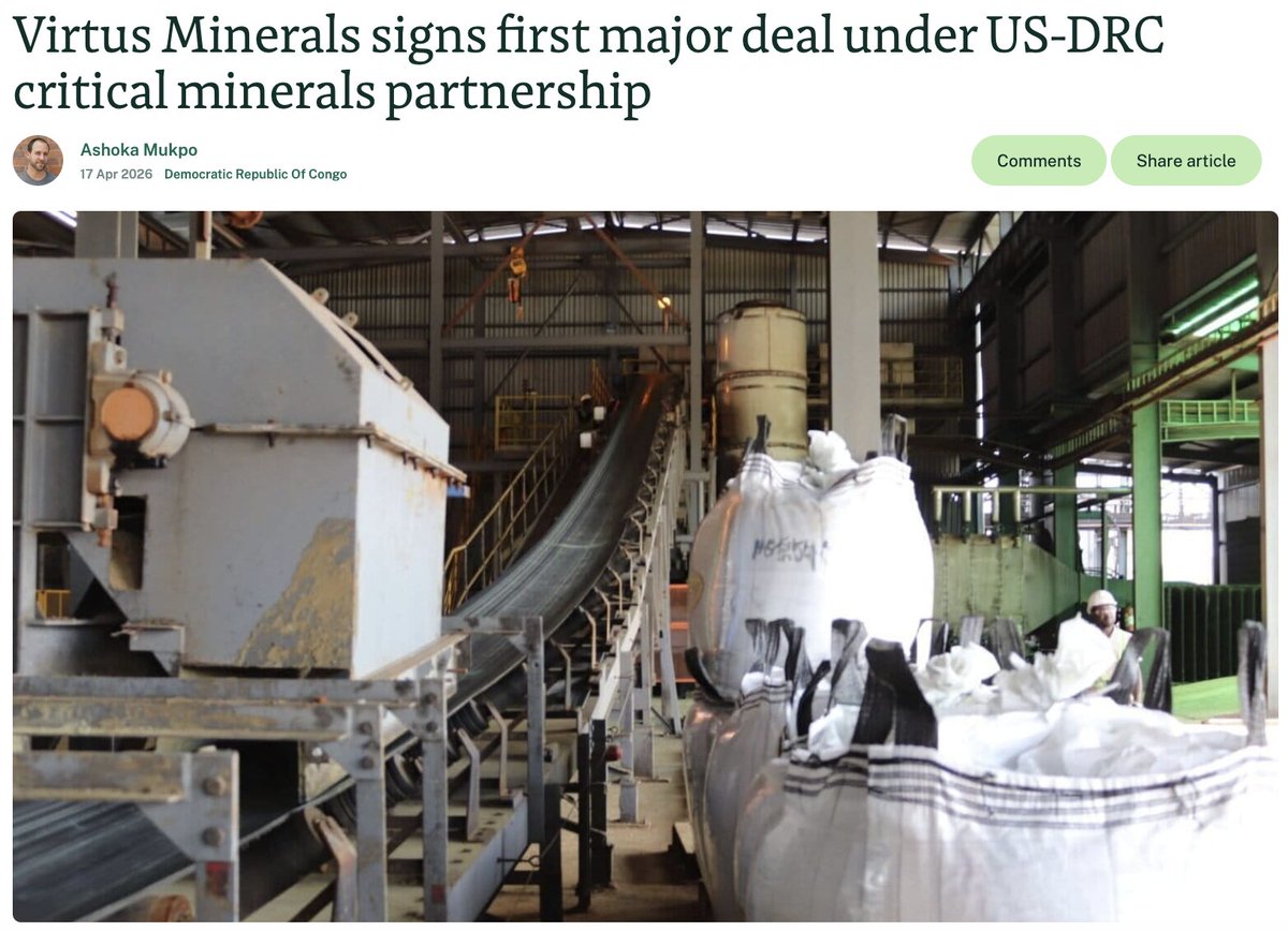 oak_institute's tweet photo. “The deal made by Virtus, a newly created firm led by former US military & intelligence personnel, should raise serious concerns in a country where mining has long been a synonym of violence, exploitation, corruption, & devastating pollution.” -@FredMousse 

@congofriends @Mittaloak