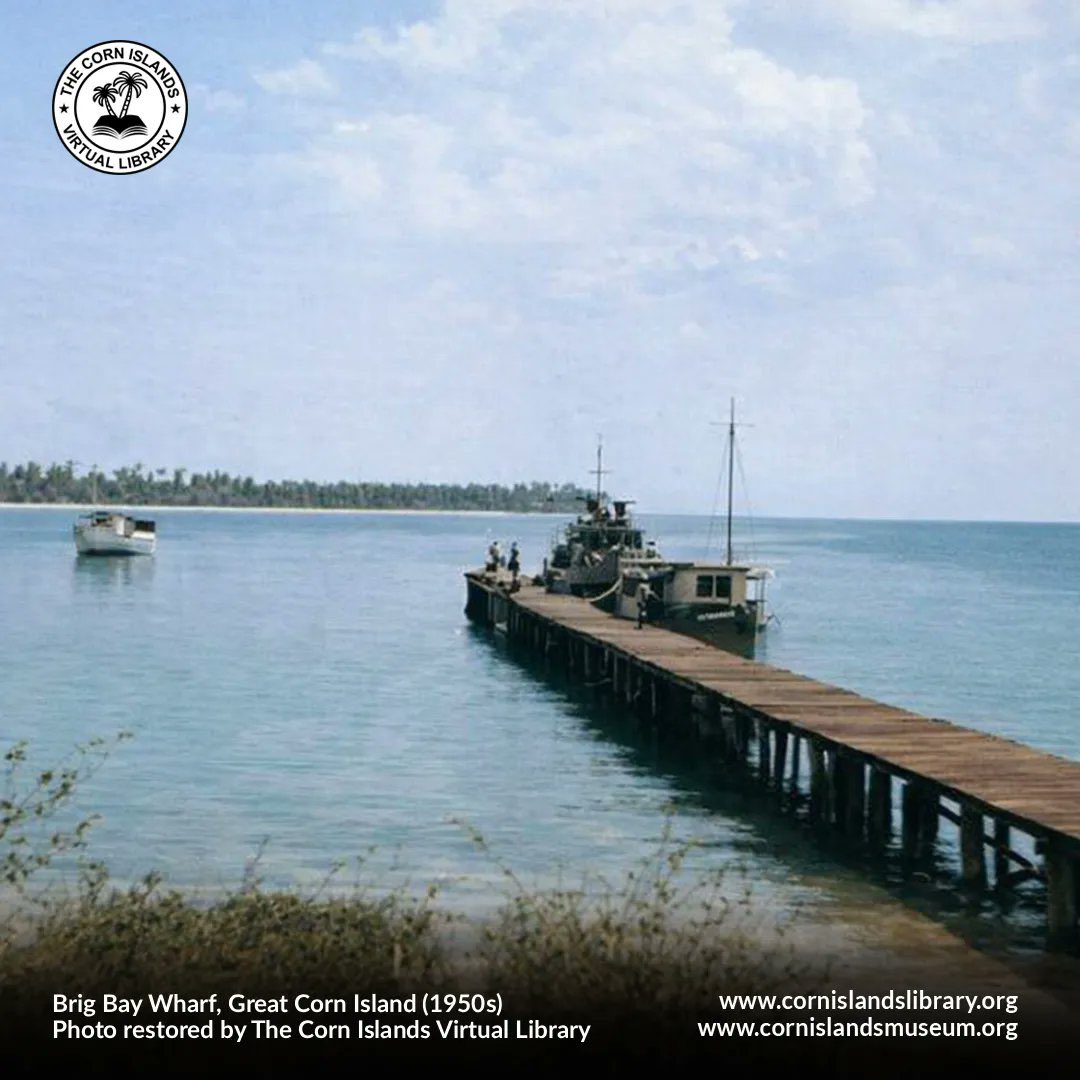 A glimpse into the 1950s—this postcard captures Great Corn Island's Wharf, known today as the Municipal Wharf. 

Learn more about the history and culture of the Corn Islands, Nicaragua, at cornislandslibrary.org and cornislandsmuseum.org
