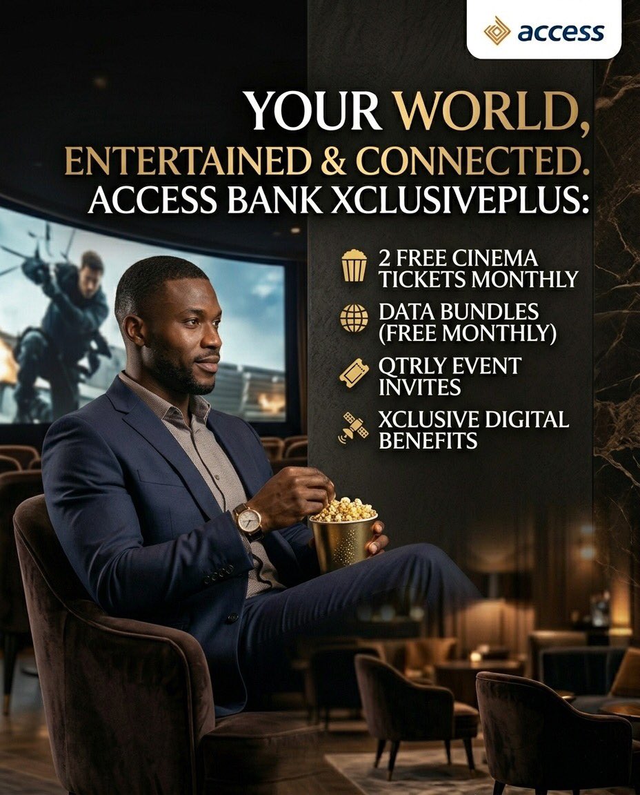 Praiseboi's tweet photo. You don't need a billion in the bank to get the billionaire treatment. 
I've been looking into the Access Bank XclusivePlus package and the perks are actually insane for the price.
Here’s why it’s a must-have for every entrepreneur and creative: 👇 https://t.co/JK8F5zZwy9