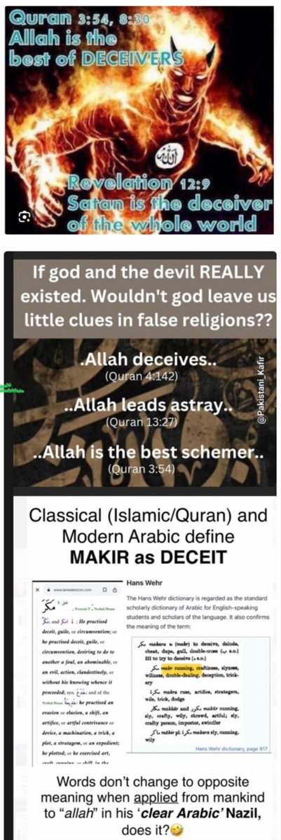 Devil is real, he is the Greatest of DECEIVER calling himself “allah” whose prophet is Muhammad 😏