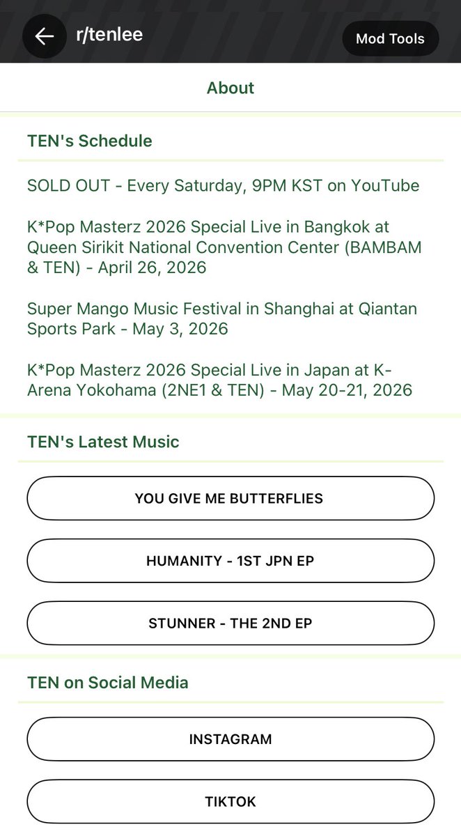 If you haven’t joined our new Reddit community, please join us! You can check Ten’s schedules by clicking the community info and join our Weekly TEN Talk every Saturday!

reddit.com/r/tenlee/s/lxI…