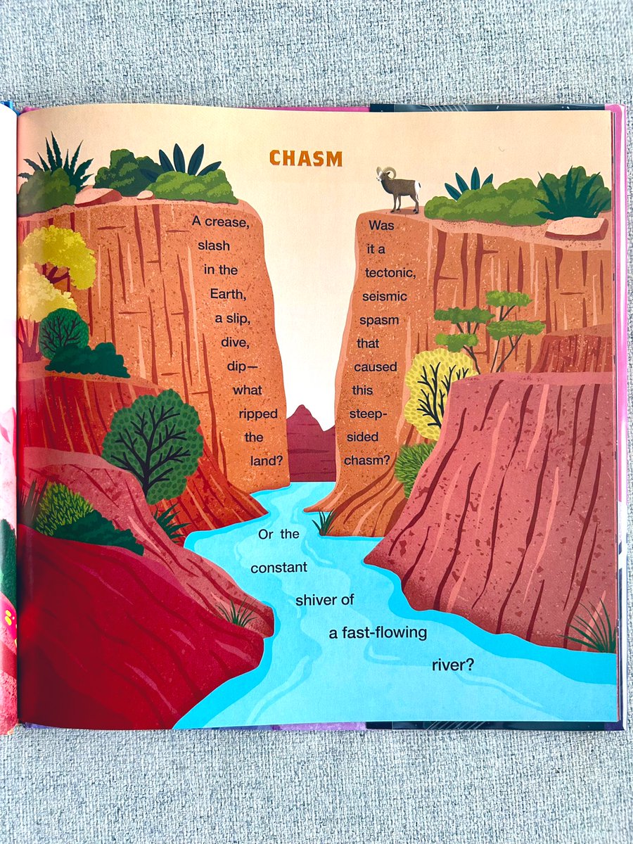 stefkidlit's tweet image. For today’s #NationalPoetryMonth pick, here’s a groundbreaking poem by Joan Bransfield Graham from her book of concrete poems AWESOME EARTH, with vibrant illustrations by Tania García. 

This book is such a fun intro to concrete poems, geology, and geography! #kidlit #poetry