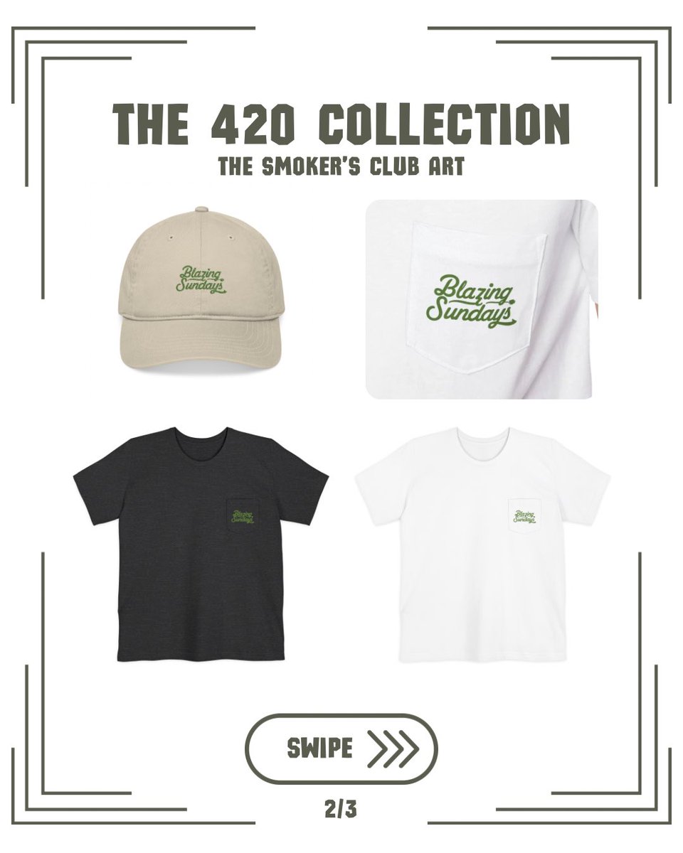 BlazingSundays's tweet photo. Shop the new Blazing Sundays 420 collection on https://t.co/hERQjeT2HM 💨

Sign up for 10% off your total! 
__
#blazingsundays #420apparel #streetwear #cannabislifestyle https://t.co/c0UmtJ6zGJ