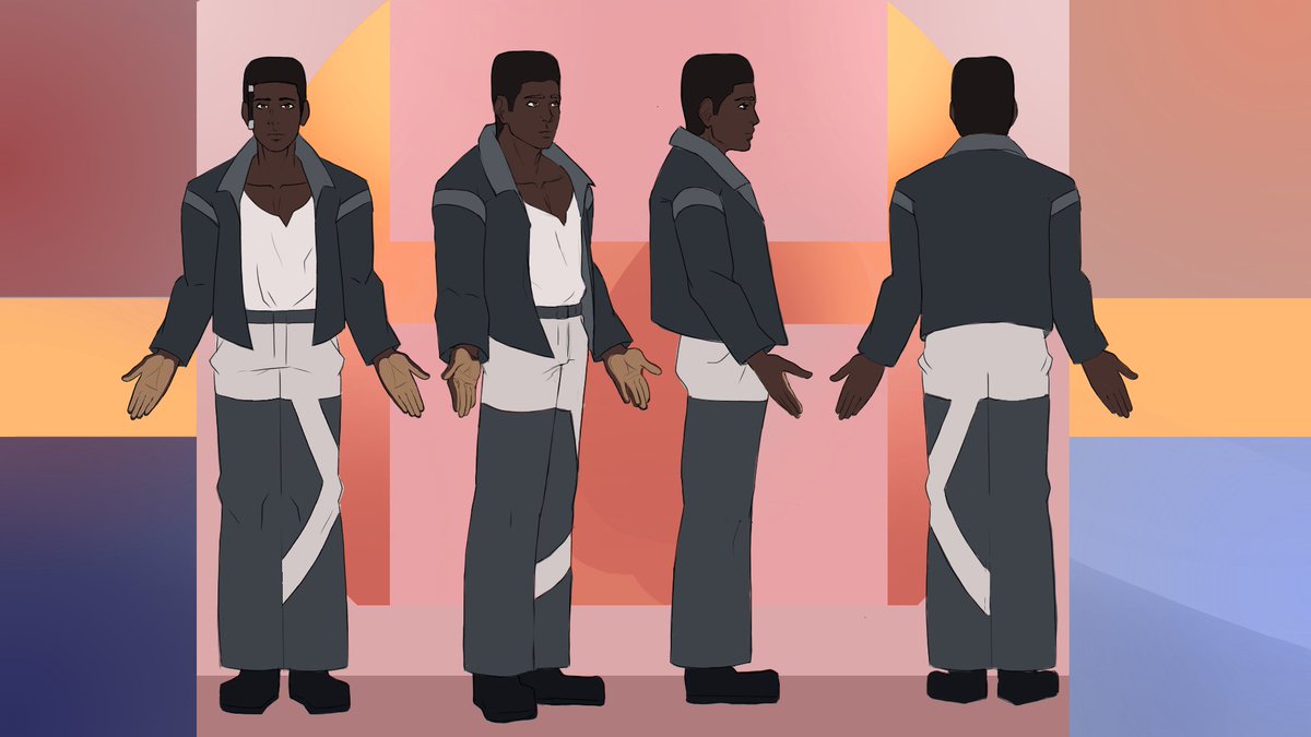 Vekomnic's tweet image. While I'm in college I'm having to make a short thesis film, and one of the first things I did was make character turnarounds for Desmond and his mom for my film "Free Radical". If y'all can spot the inspirations I used for Desmond I'd be suprised!
#oc #shortfilm #reel #animation
