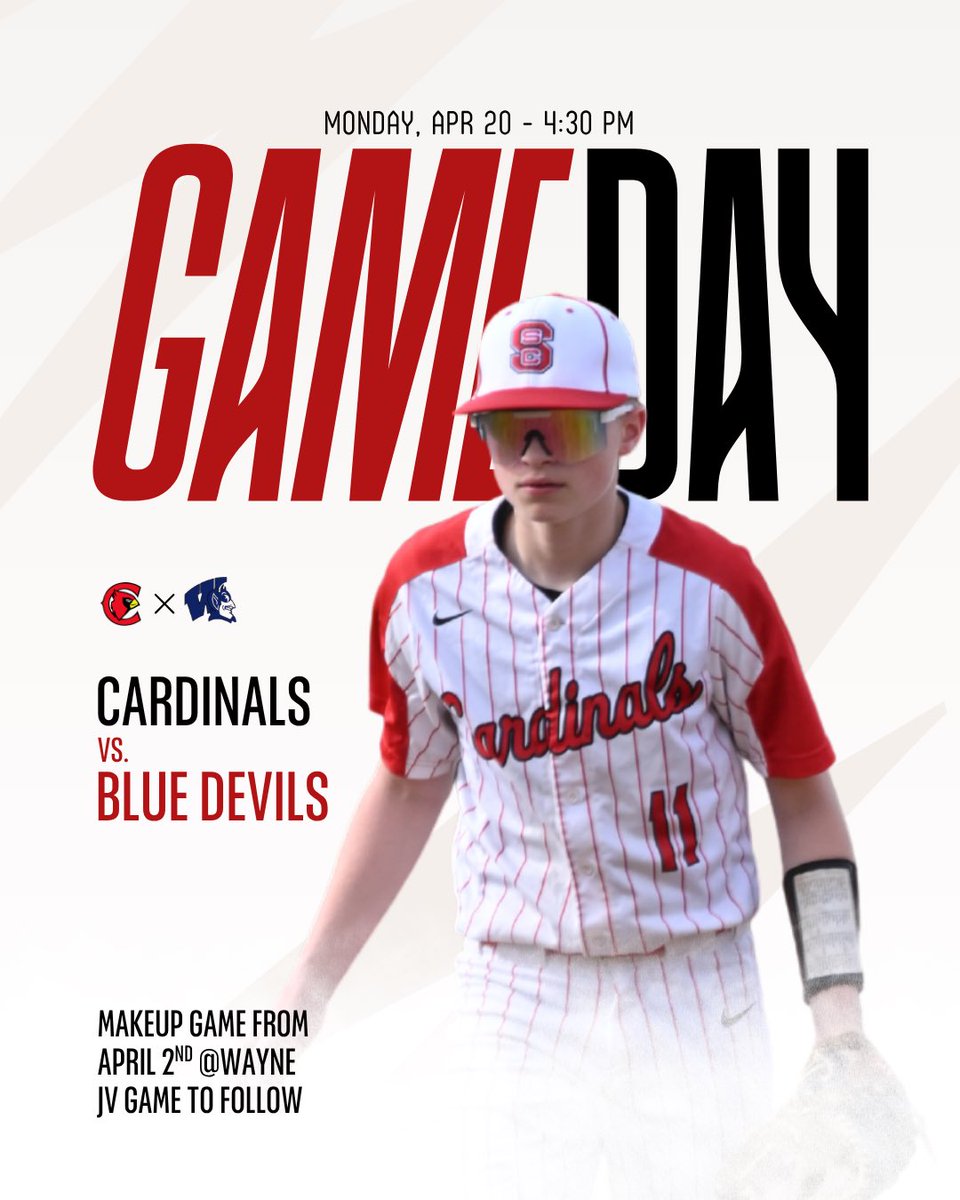 SSCardsBaseball's tweet photo. Cards head to Wayne today. Varsity at 4:30 with JV to follow. You can watch or follow along here: https://t.co/s2KbC7gq3q
#ffjw #dothework https://t.co/XzBvDxbMhH