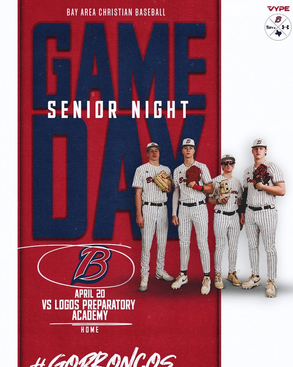 BacsBaseball's tweet photo. 🚨🚨Senior Night🚨🚨
BACS 🆚 Logos Prep
📍 Bay Area Christian School
🕰️ 6:00 PM
Honoring the Class of 2026:
Ben Bailey
Jackson Karstedt 
Nolan Thorp
Brady Helm
#BACSBaseball #4TheBay https://t.co/aUCLfylQmj