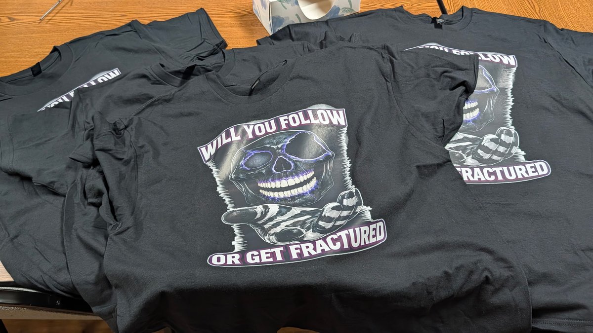 cjrenegadeoi's tweet image. New Will You Follow or Get Fractured T-shirts available now!! 
#merch #wrestling #prowrestling #indiewrestling #tshirt