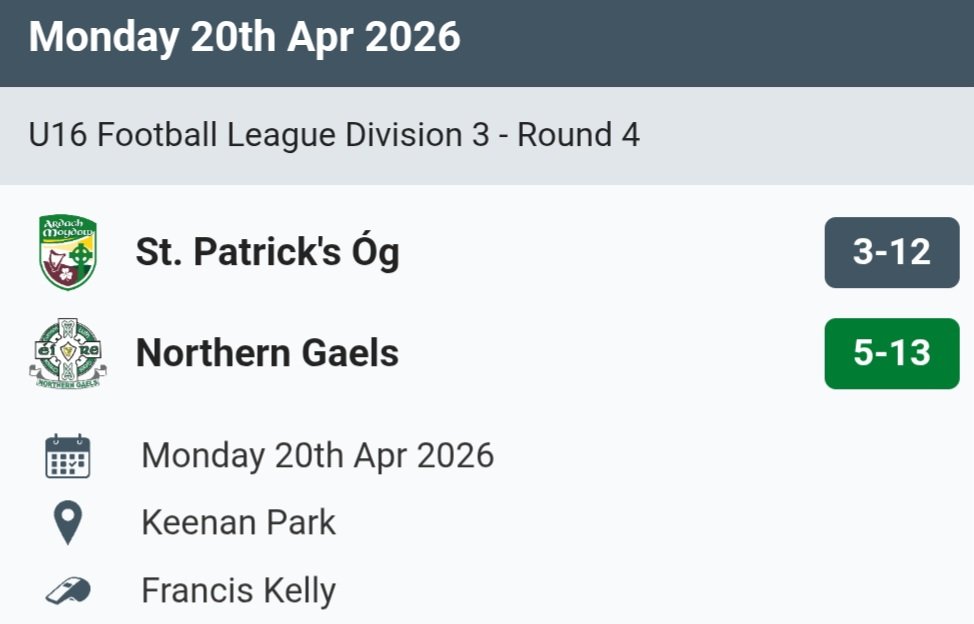 Northern Gaels GFC tweet media