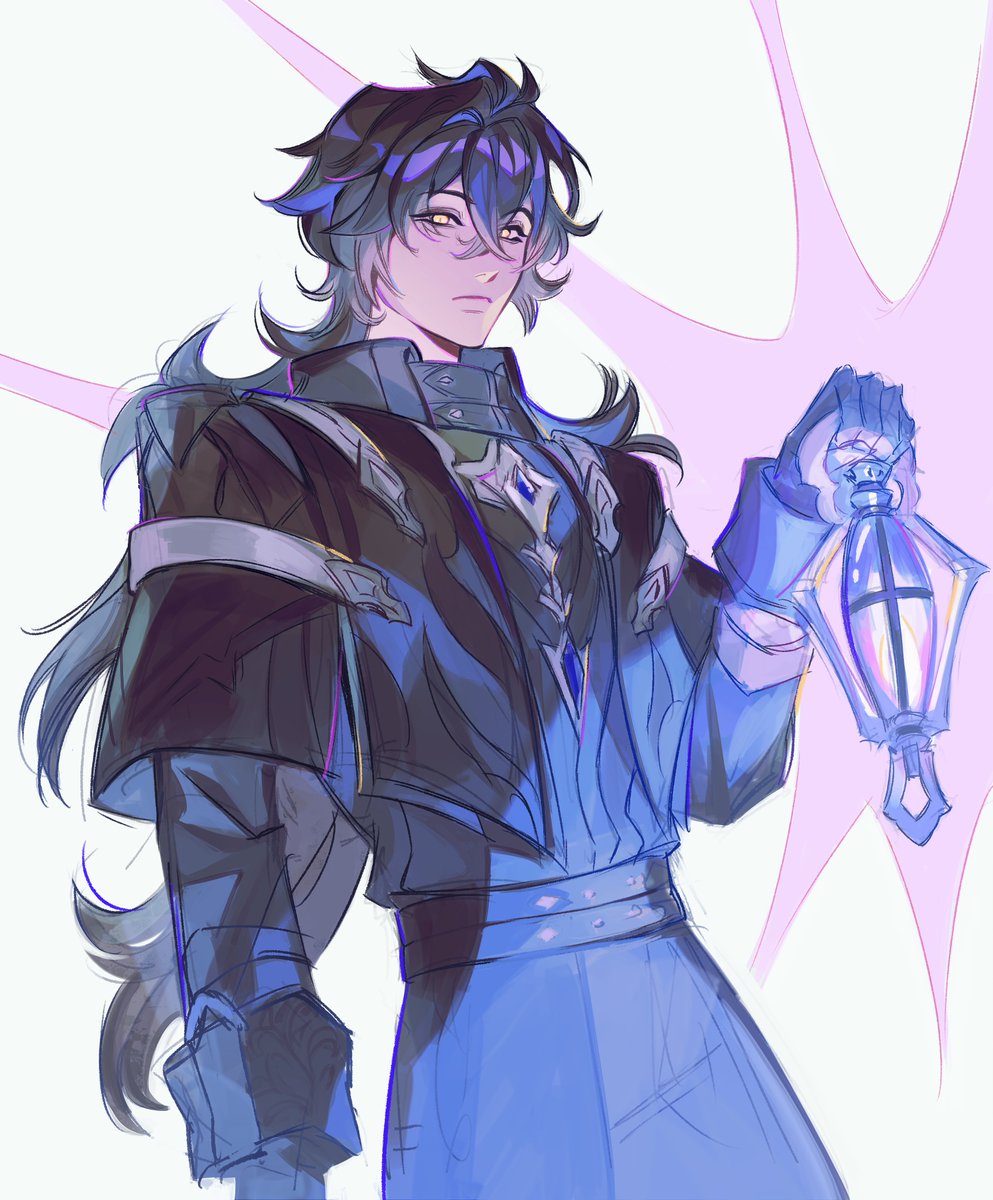vladaowo's tweet image. Flins from back when we thought that he's grim and grumpy #Flins #GenshinImpact