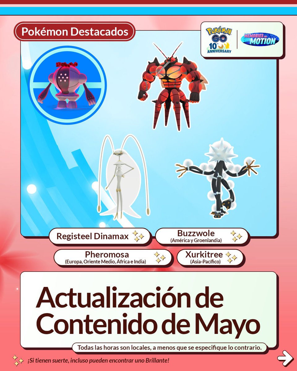 PokemonGoAppLA's tweet image. ¿Listos para la Actualización de Contenido de Mayo de #PokemonGO? 

¡Les esperan el Día de Incursiones Oscuras de Entei, el Maratón de las Flores, los Días de la Comunidad y mucho más!