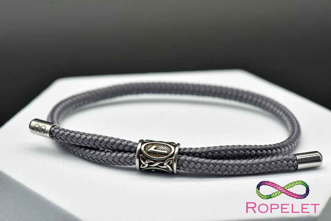 Ropelet's tweet image. Minimalist Viking Rune adjustabe bracelet by Ropelet, shown as a grey option, see ropelet.co.uk for lots more choices. UK made for your wrist at great prices, order yours today #ropelet #bracelet #jewelry