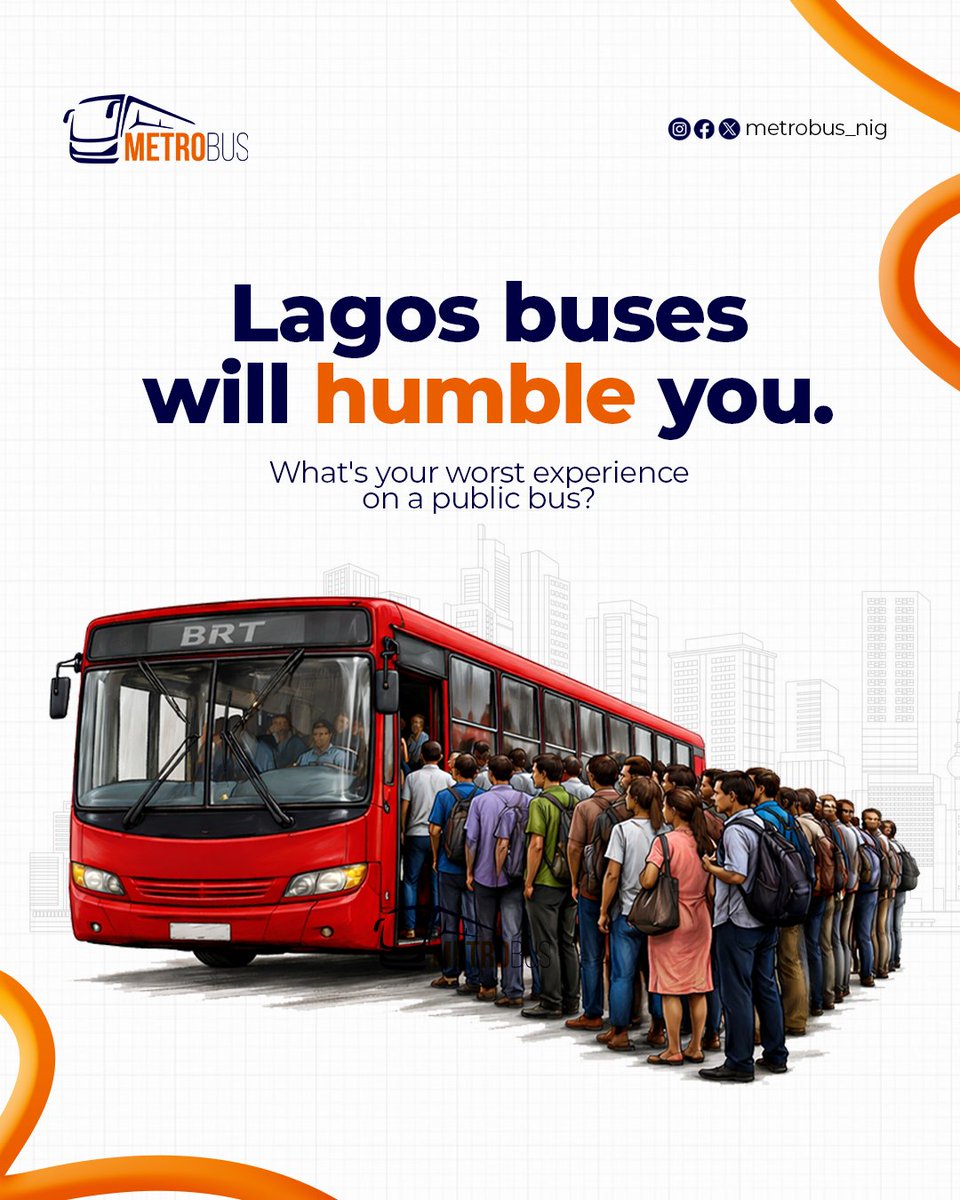 _Metrobusng's tweet photo. Public transport in Lagos will humble you😭
What’s your worst experience?

#Lagos #metrobus #9to5 #Lagoscommute https://t.co/gIBBatYNBn