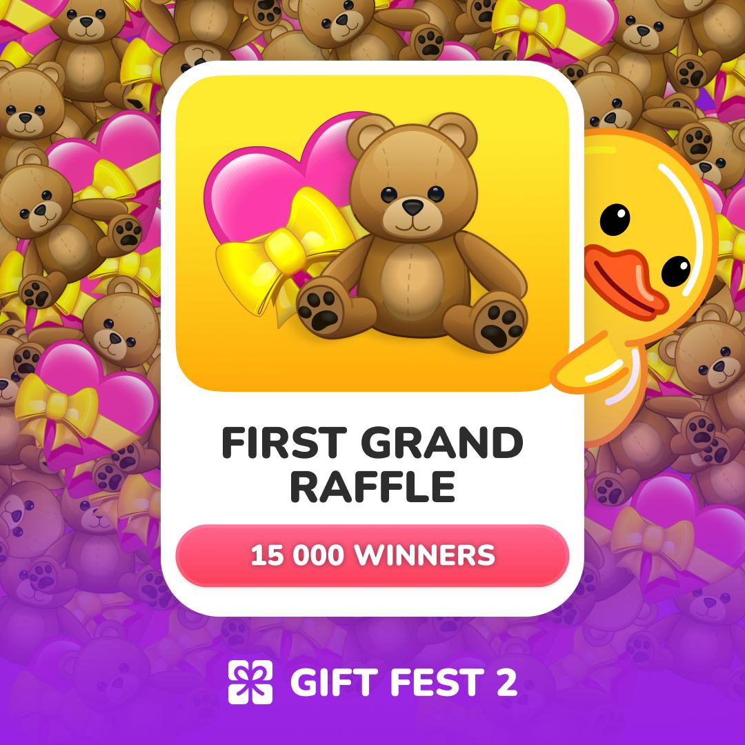 🥳 QUAAACK!!!

Grand Raffle #1 — done 🤩
15,000 Telegram gifts → winners
Check the list: docs.google.com/spreadsheets/d…

Won? Drop a screenshot in comments with #GiftFestFeeds 🥖
Next up: $10,000 in gold this Wednesday 😮