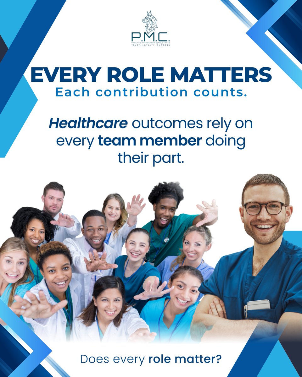 Practicemgmt7's tweet photo. Every role plays a part in delivering quality care. No contribution is too small.

#PMC #HealthcareTeam #EveryRoleMatters #PatientCare #HealthcareSupport https://t.co/bwhRowdTTV