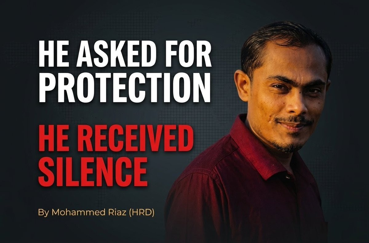 Muhammedreyaz78's tweet image. 𝗝𝘂𝘀𝘁𝗶𝗰𝗲 𝗳𝗼𝗿 𝗠𝗼𝗵𝗮𝗺𝗺𝗮𝗱 𝗨𝗹𝗹𝗮𝗵 , 𝗪𝗵𝗲𝗻 𝗔 𝗩𝗼𝗶𝗰𝗲 𝗜𝘀 𝗧𝗵𝗿𝗲𝗮𝘁𝗲𝗻𝗲𝗱, 𝗔 𝗟𝗶𝗳𝗲 𝗜𝘀 𝗟𝗼𝘀𝘁

#JusticeForMohammadUllah #HumanRights #ProtectRohingya #EndImpunity #RefugeeProtection #Accountability #RohingyaCrisis #SpeakUp #Justice

Mohammed Riaz