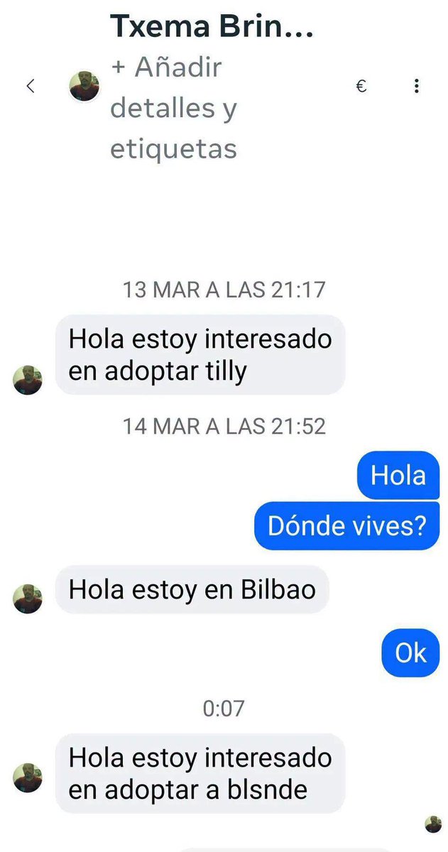 Dama_DeLobos's tweet photo. EXTREMADAMENTE GRAVE⚠️ #Bilbao el #Seprona ya le ha retirado 8 perros 5 han Muert@ el tipo pide por Facebook y todas las protectoras buscando perros es un maltratador tiene nombre número y cuentas diferentes, la gente está asustada esto es gravísimo. https://t.co/6DN29s5CZo