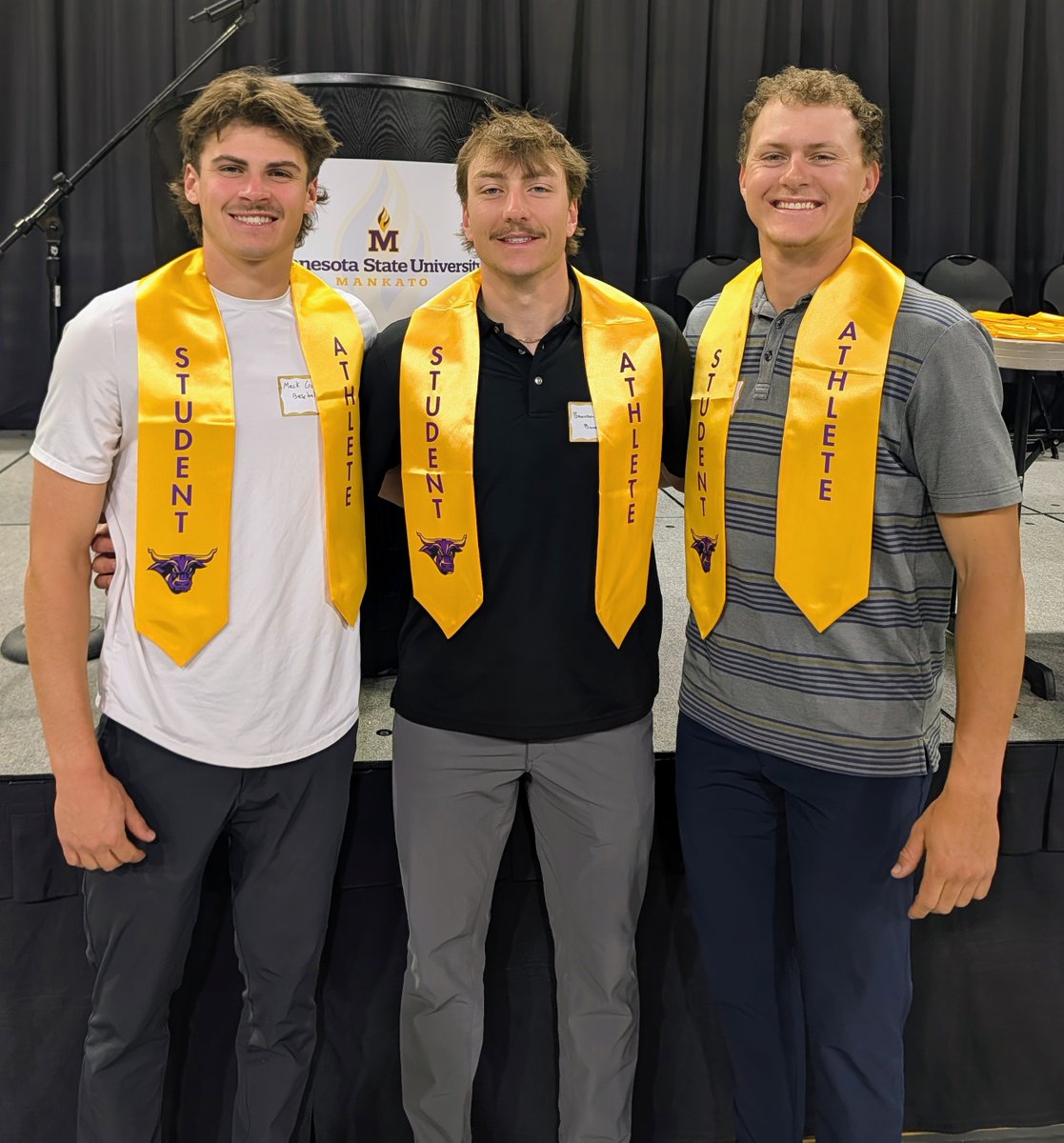 MinnStBaseball's tweet photo. Honored our Spring 2026 graduates this morning at the stole ceremony. Thank you to Federated Insurance for sponsoring the event. 🤘 https://t.co/R3rbA9lX2W