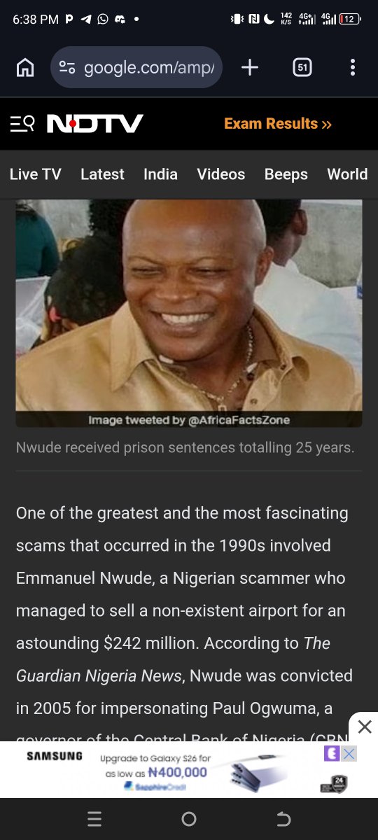 First Nigerian man to invent YAHOO-YAHOO and sell a fake airport for half a billion dollars.👇

An IGBO man.(Emmanuel Nwude)! 

Considered one of the greatest HEIST in world HISTORY.

We IGBOs invented YAHOO-YAH0O