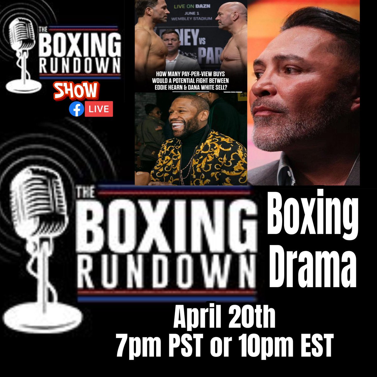 BoxingROKus's tweet image. Tonight on another Episode of #TheBoxingRundownShow we have a very special show #BoxingDrama because there’s a lot of it. Tune in at 7pm PST or 10pm EST on #TheBoxingRundown Facebook Page.