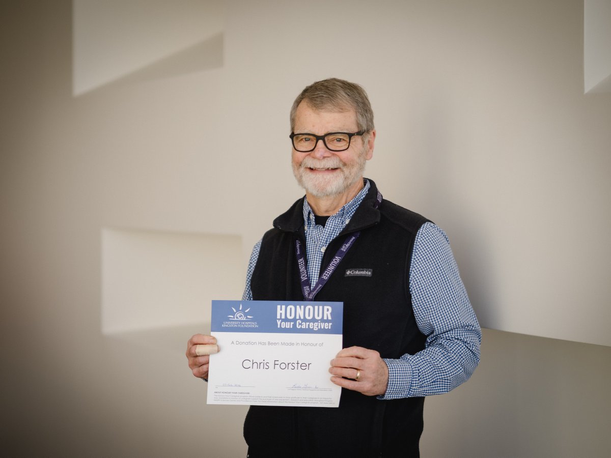 UHKF's tweet image. This #NationalVolunteerWeek, we’re celebrating a quiet hero 💙

Chris Forster brings compassion to patients and families on Heritage 2 at @providence_care.

A #donor honoured him through @UHKF’s #HonourYourCaregiver program this past holiday season. uhkf.ca/hyc