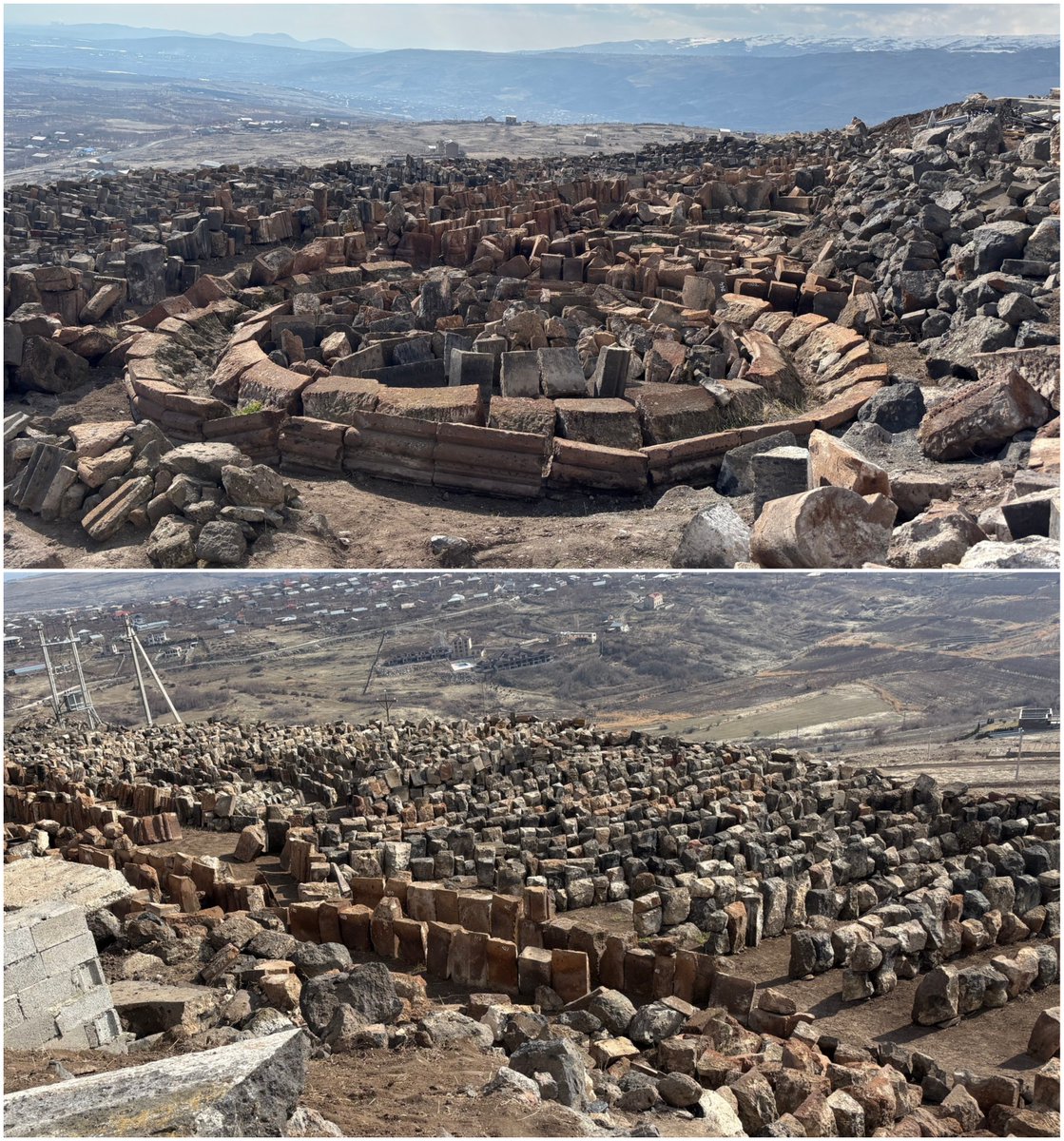 HovhanNaz's tweet image. orderly chaos: thousands of stones from the St. Sargis monastery in Ushi, central Armenia sorted and numbered lie ready for restoration