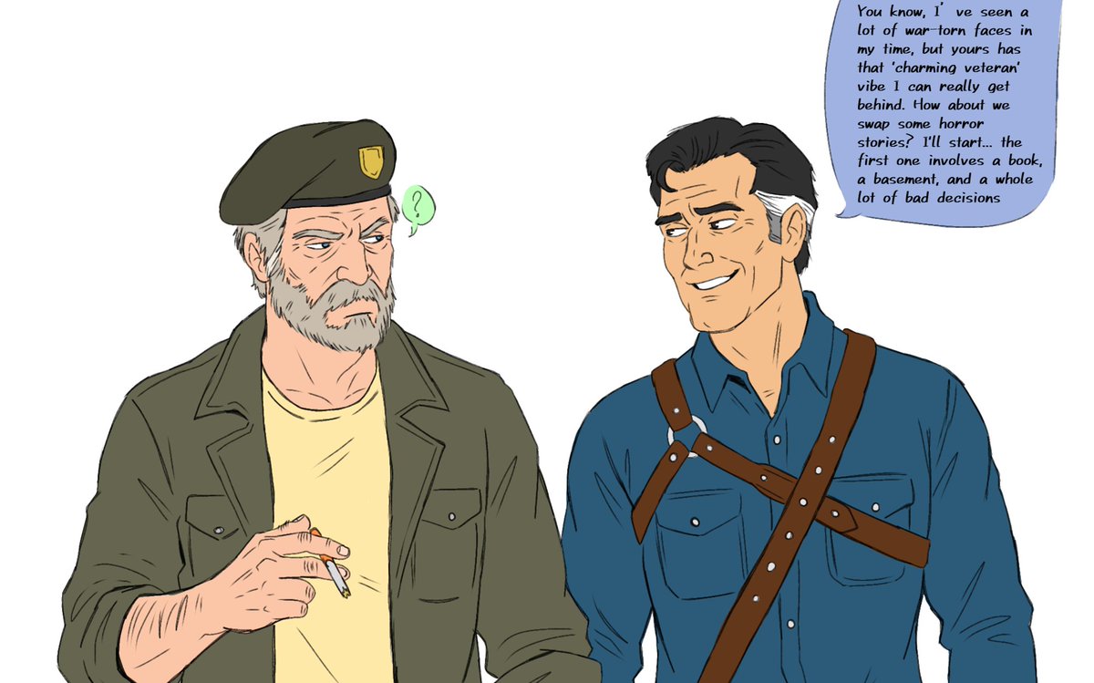 Their dynamic can be very funny, grumpy ass old man and charismatic and playful uncle

#BillOverbeck #WilliamOverbeck #L4D2 #L4D #AshWilliams #Ash #EvilDead #dbd #DeadbyDaylight