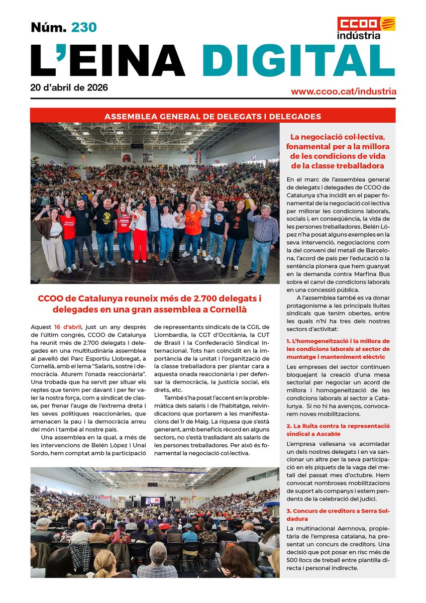 CCOO Indústria Catalunya tweet media