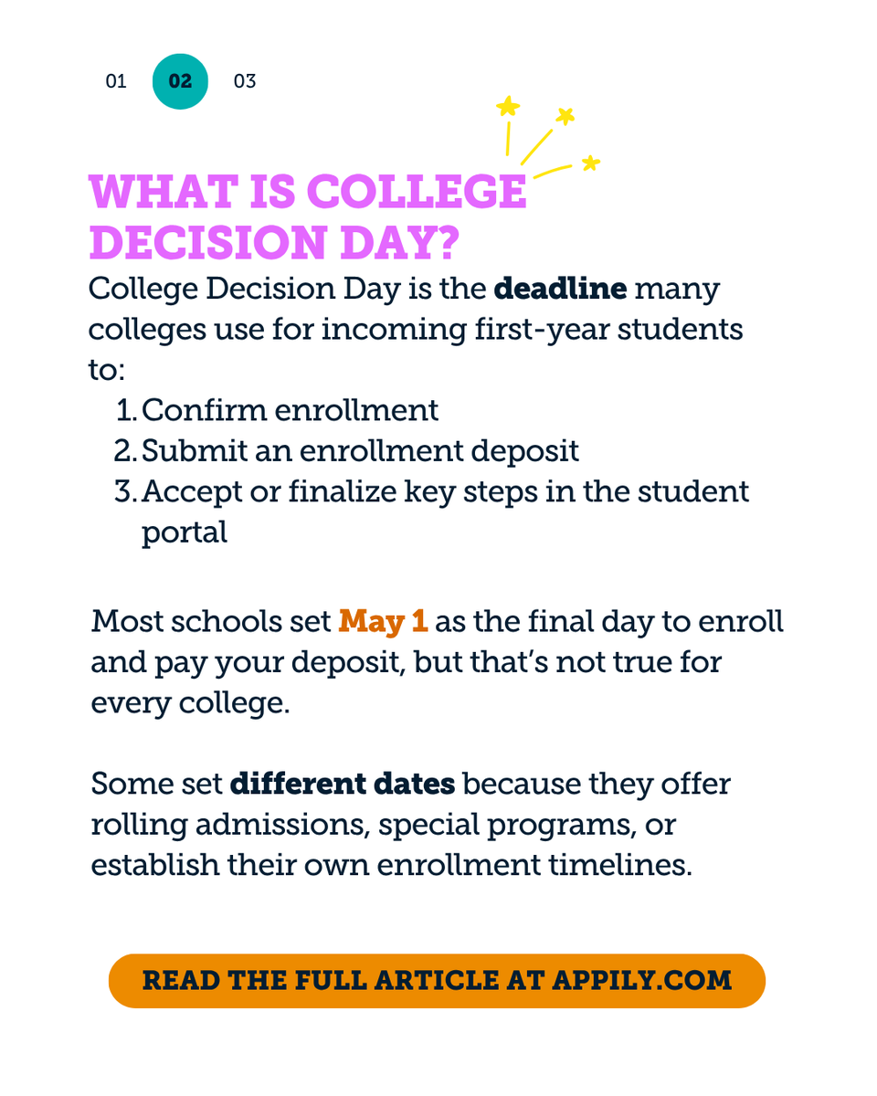 AppilyCom's tweet image. Here is everything you need to know about College Decision Day 🎓🧡  
#DecisionDay #CollegeDecision #CollegeAcceptance #CollegeAdmissions