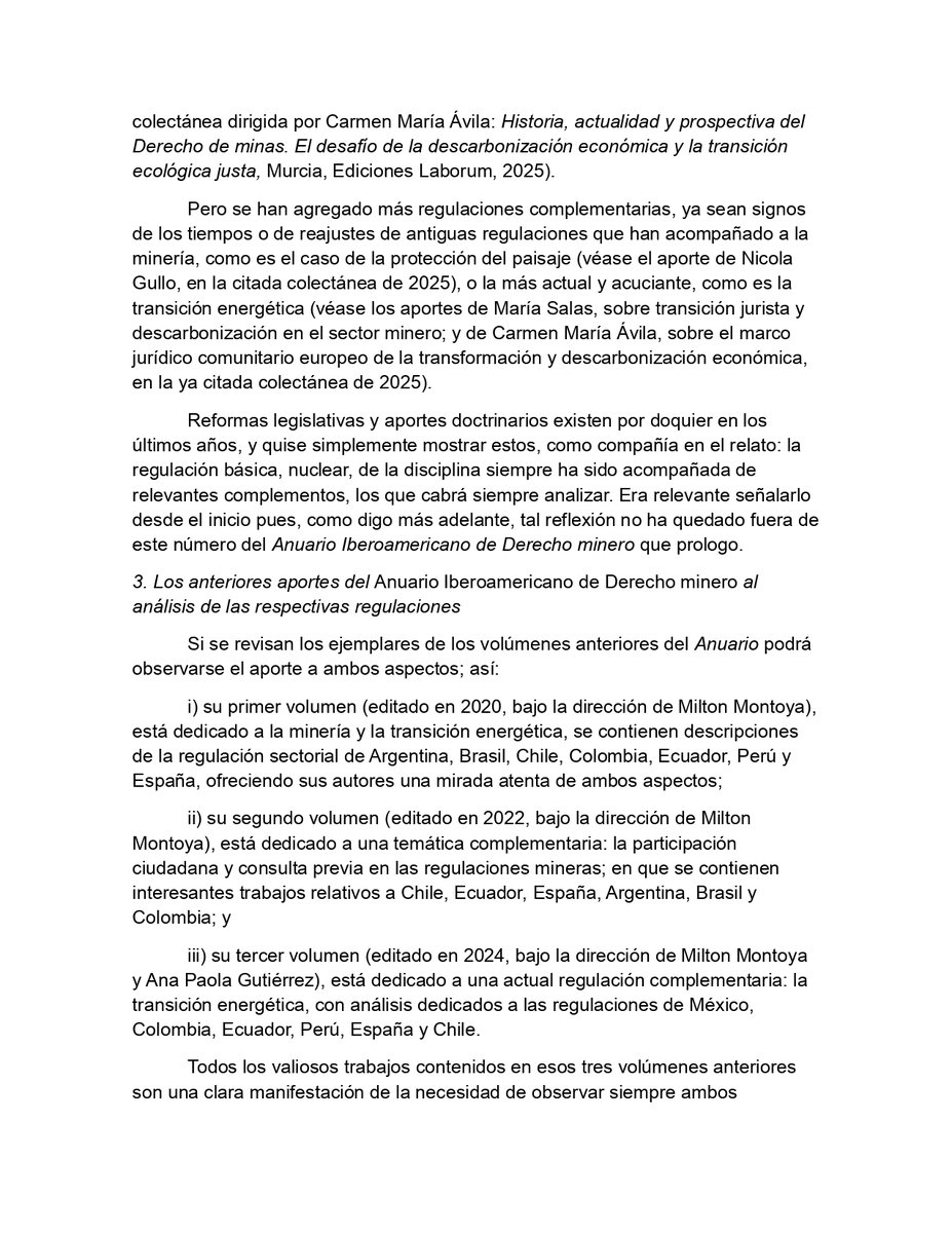 vergara_blanco's tweet photo. Comparto el prólogo que tuve el honor de escribir para el volumen IV del Anuario Iberoamericano de Derecho Minero, publicado por el Departamento de Derecho Minero - Energético de la Universidad Externado de Colombia
y la REDMIN Red Iberoamericana de Derecho Minero. https://t.co/T871ALuyP9
