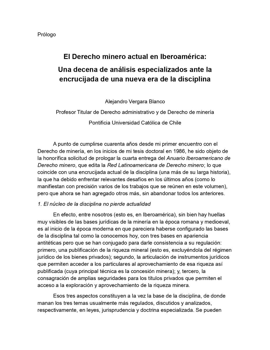 vergara_blanco's tweet photo. Comparto el prólogo que tuve el honor de escribir para el volumen IV del Anuario Iberoamericano de Derecho Minero, publicado por el Departamento de Derecho Minero - Energético de la Universidad Externado de Colombia
y la REDMIN Red Iberoamericana de Derecho Minero. https://t.co/T871ALuyP9