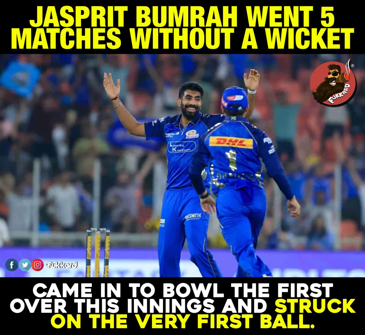 Fukkard's tweet image. Boom Boom Back on Track 👣 

#JaspritBumrah #MI #MIvGT #GT