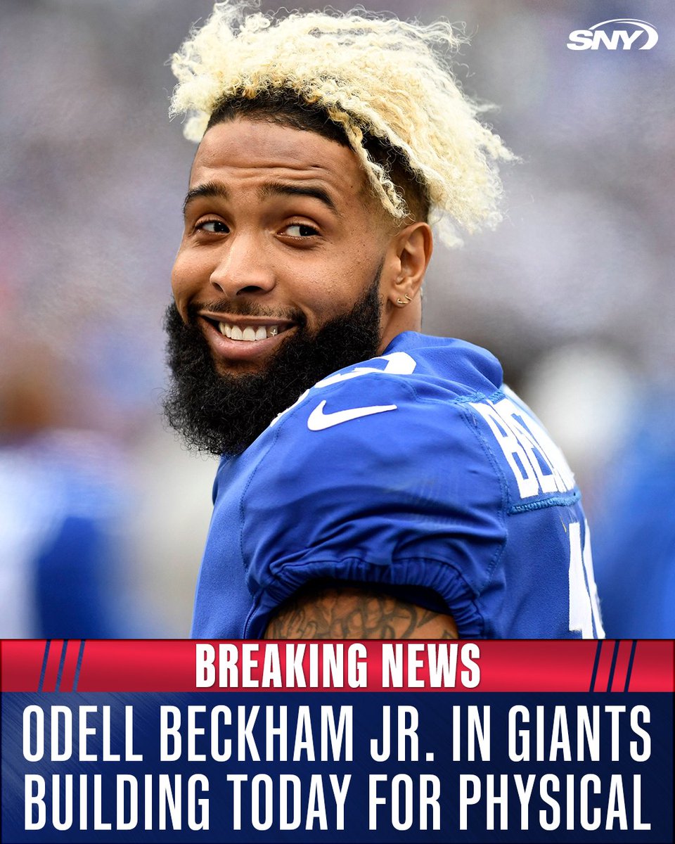 Odell Beckham Jr. is in the Giants' building today for a physical, per <a href="/rydunleavy/">Ryan Dunleavy</a>