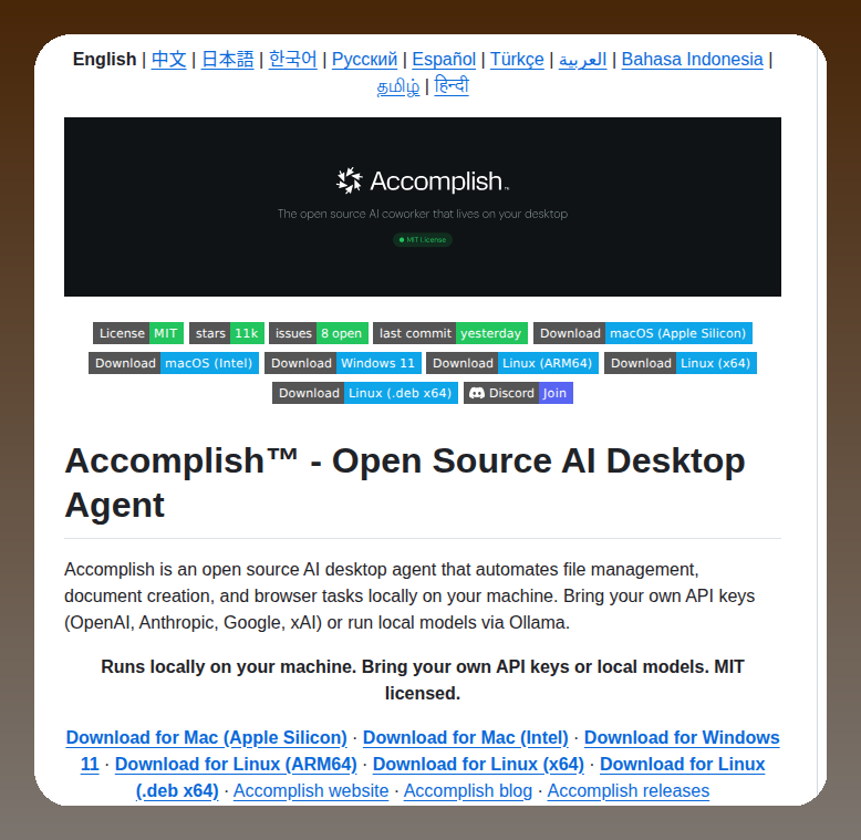 Open source local AI desktop agent https://t.co/Mv5qI9qXKO