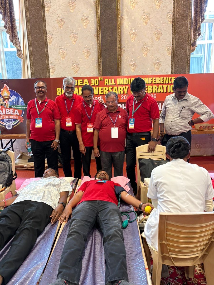 dp4696's tweet photo. Second Day of AIBEA Conference at Bangalore.
On the 80th Foundation day of AIBEA Blood Donation camp has been conducted and I have participated in BloodDonation program and Donated Blood.
#Bengaluru 
#AIBEAconference 
#30thconferenceAIBEA 
#AIBEAconference 
#AIBEA https://t.co/wwxOdMZdqM