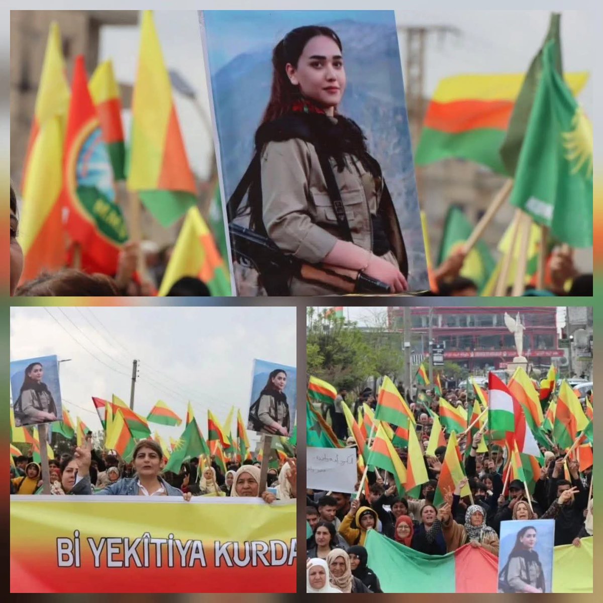 Zilananm's tweet photo. رۆژاوا رۆژهەلاتە✌️
پشتگیری گەلی کۆبانی بۆ رۆژهەلاتی کوردستان.. https://t.co/s3jlp1cOCZ