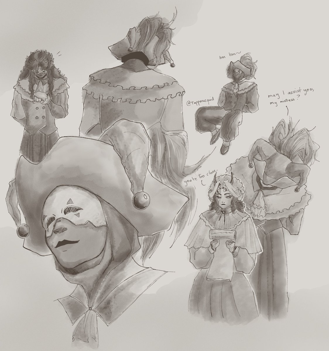 tuppencequid's tweet image. some quick art #art #jester