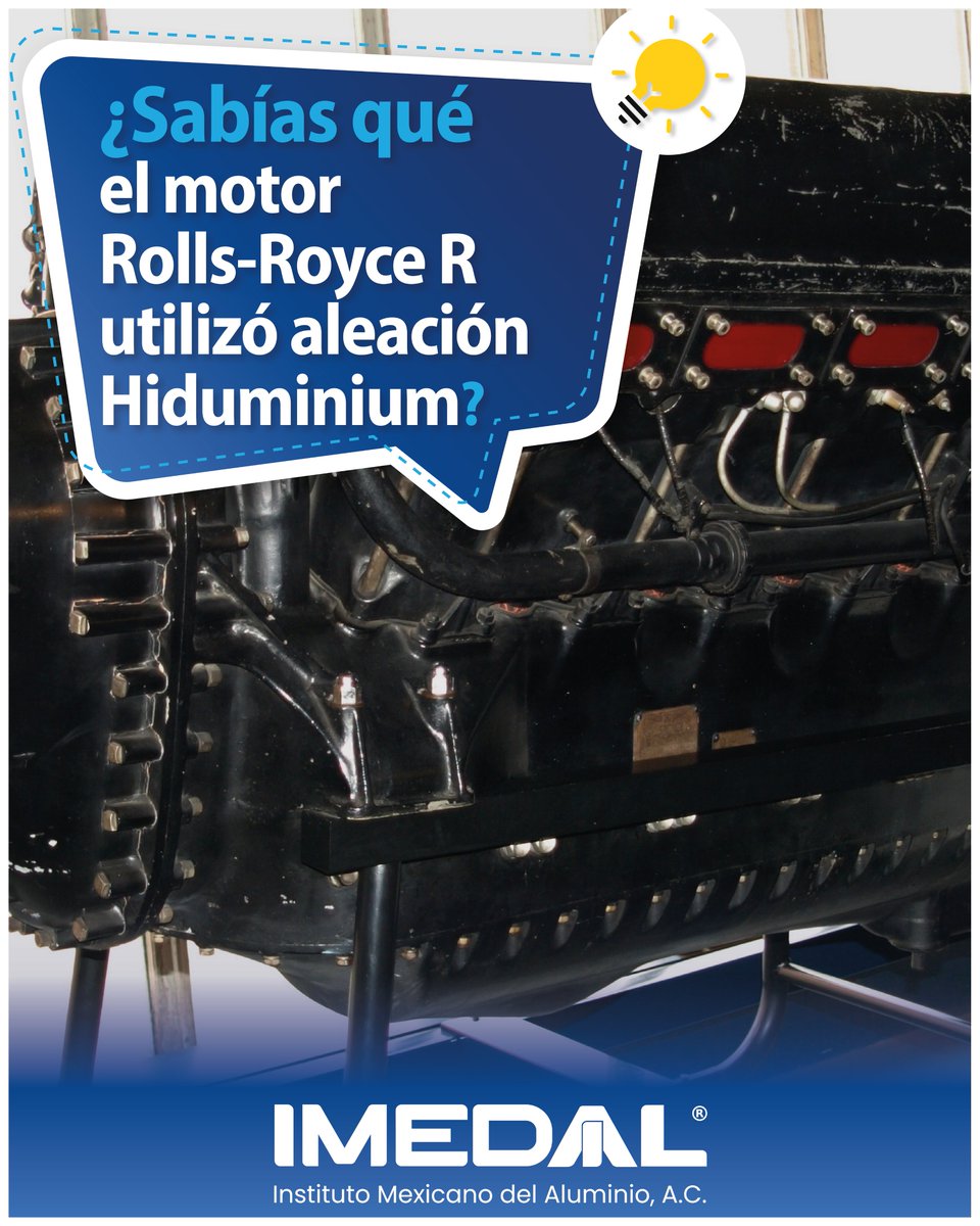 IMEDAL_Oficial's tweet image. El Rolls-Royce R engine utilizó la aleación Hiduminium (RR.50) para mejorar su desempeño ✈️​

Solo existieron 19 unidades entre 1929 y 1931.​

Innovación histórica en aluminio ⚙️​

#Aluminio #SabíasQue #IMEDAL
