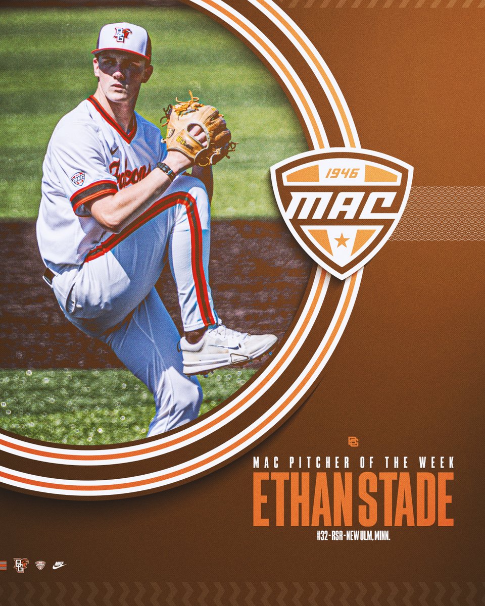 BGSU_Baseball's tweet photo. ⚾️Ethan Stade Named MAC Pitcher Of The Week For Second Time This Season

⚾️Stade Struck Out 14 Against UMass, Most By A Falcon In 25+ Years

📰: https://t.co/WsPQDnedxs

#AyZiggy https://t.co/IdzJka6FQH