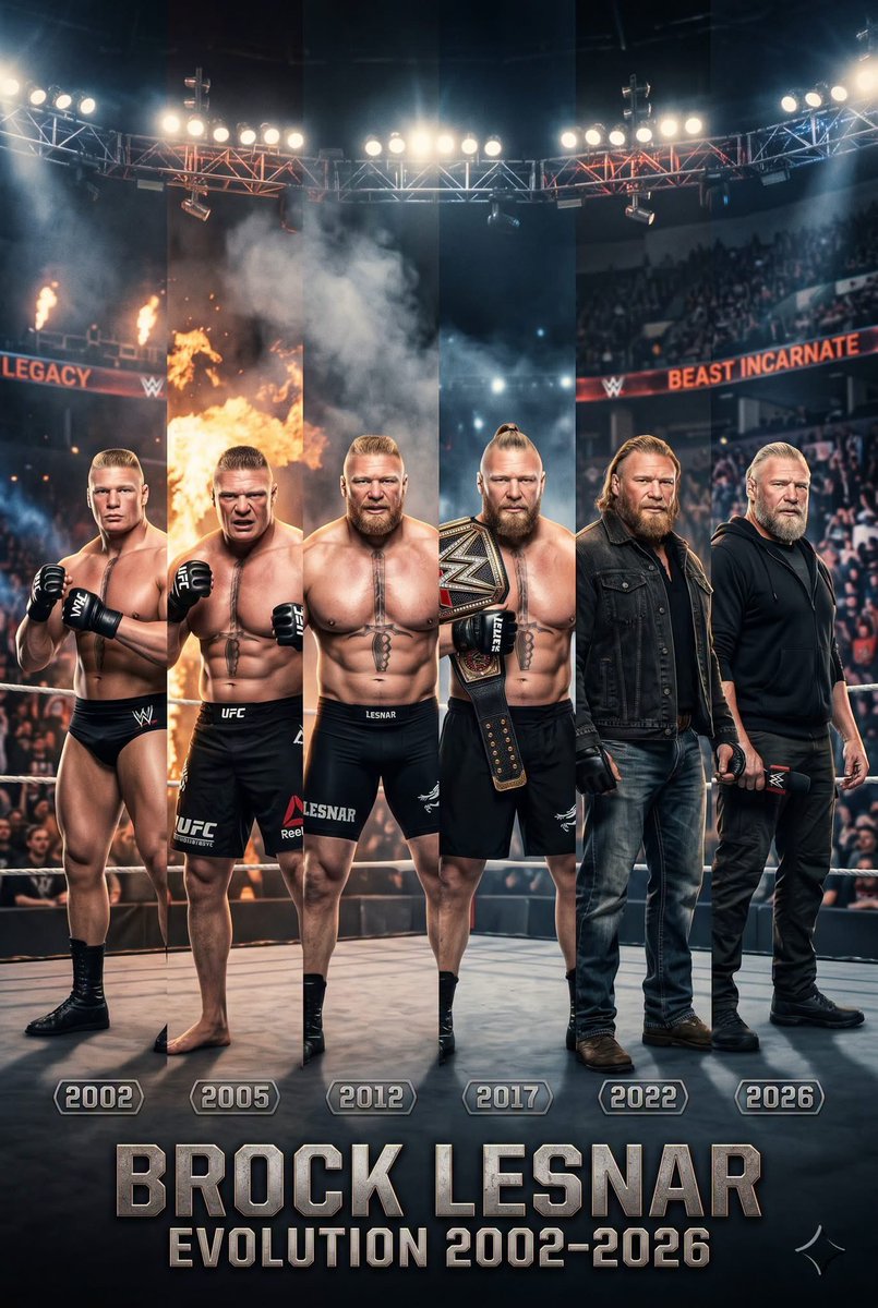MMAMichaelAdam's tweet image. Thank You so much 
#BrockLesnar ‼️🔥
#Evolution 2002-2026
#ThankYouBrock #Respect #wrestleMania